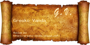 Gresko Vanda névjegykártya